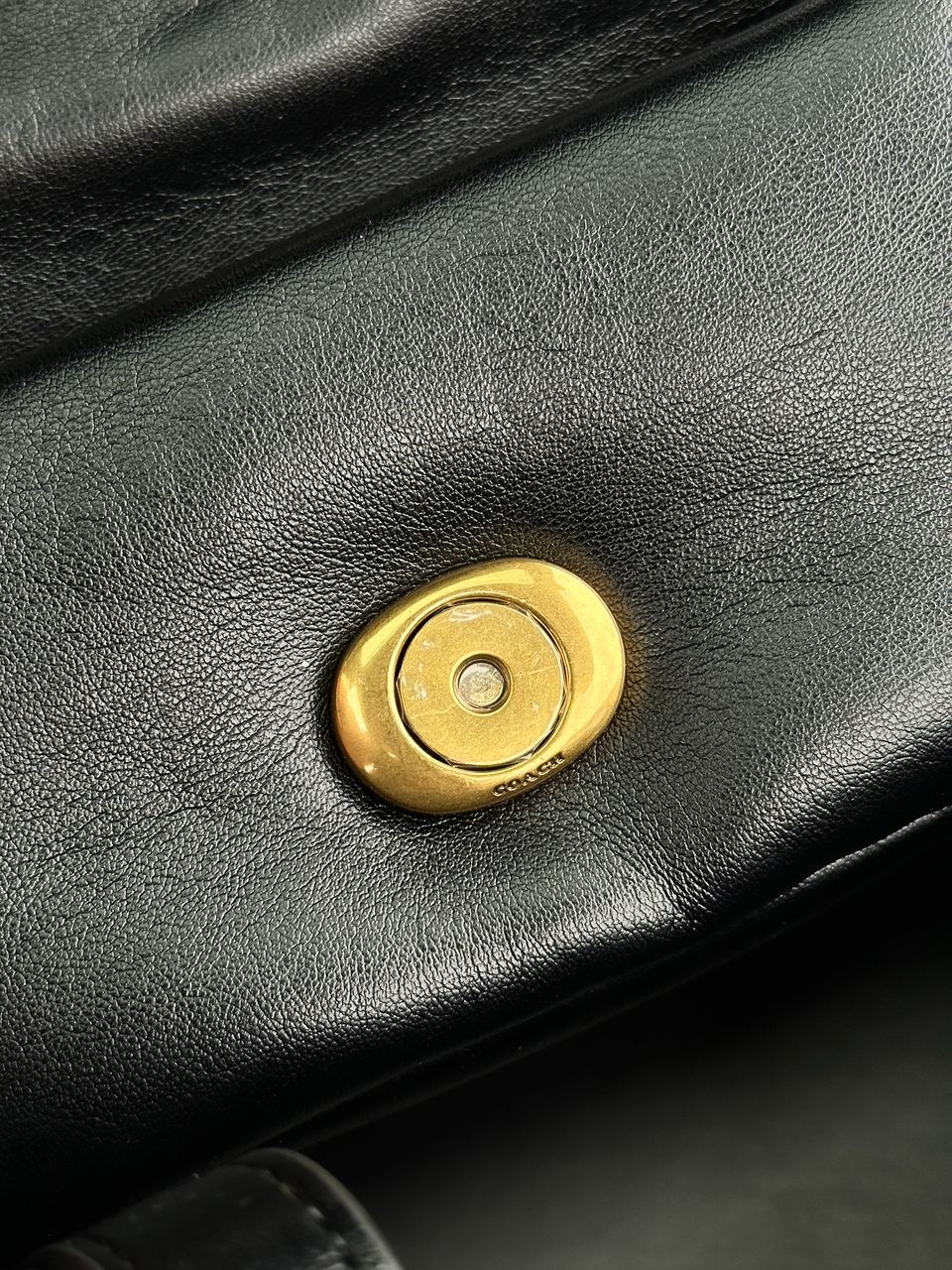 Coach Leather Covered C Closure Puffy Tabby Shoulder Bag Black - 28