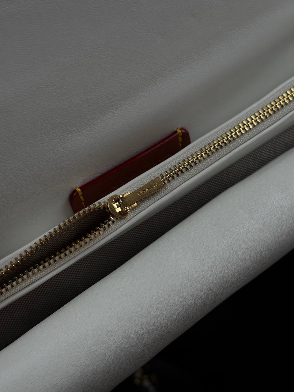 Coach Leather Covered C Closure Puffy Tabby Shoulder Bag White - 8