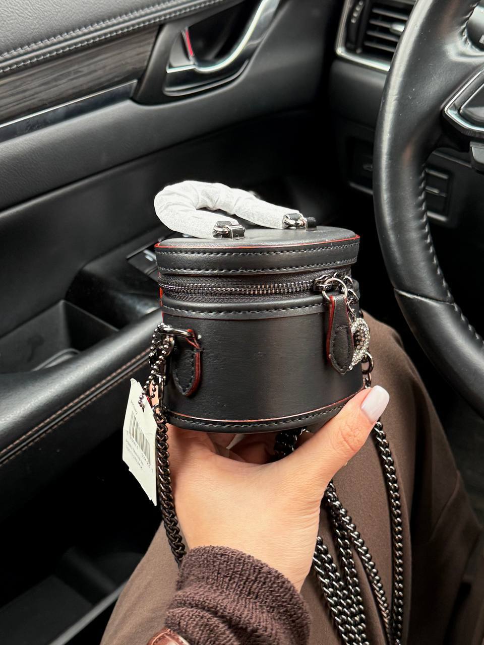 Coach Mini Circle Cylindrical Bag in Black Leather - 7