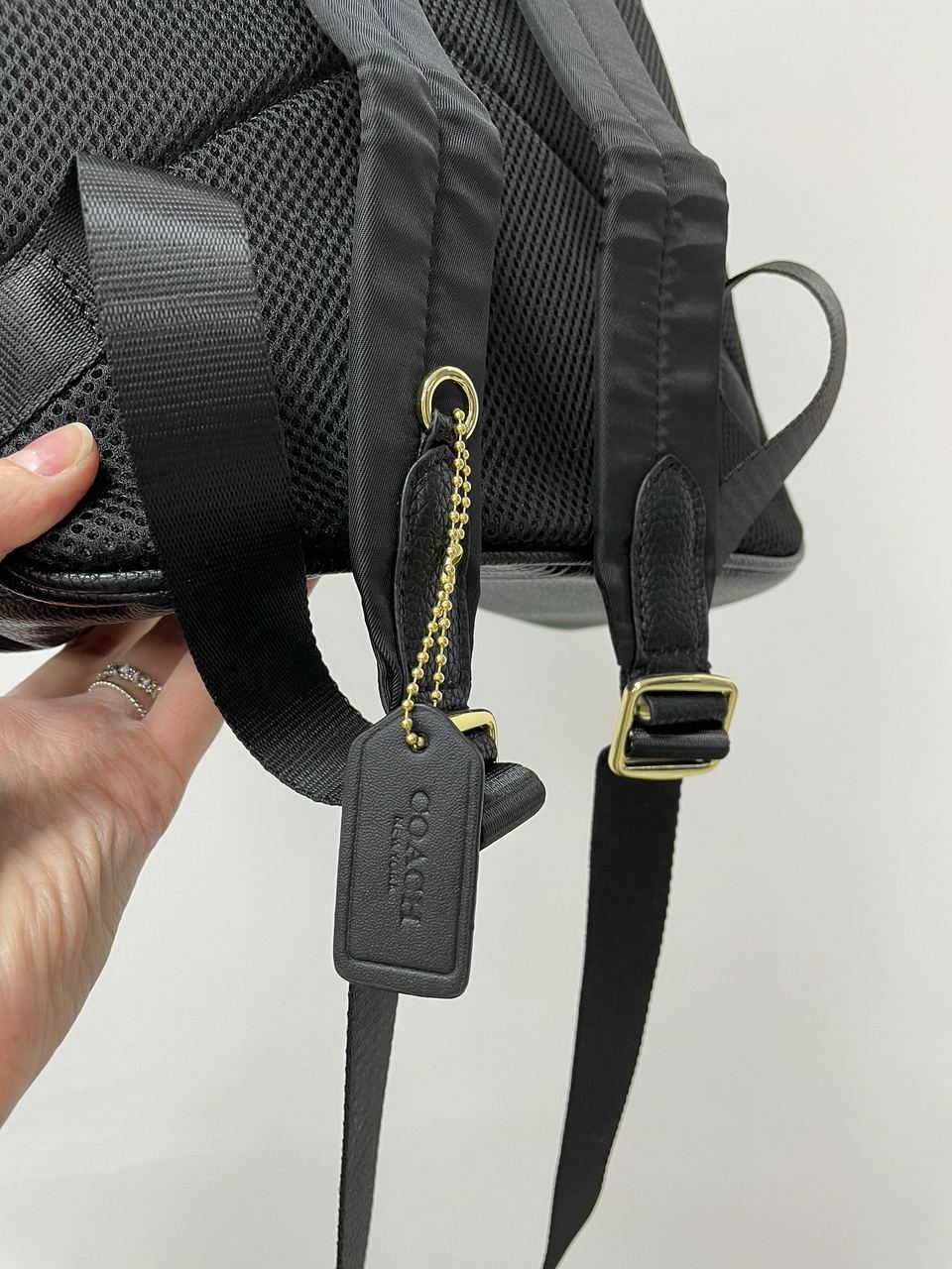 Coach Mini Court Black Pebbled Leather Shoulder Backpack Bag - 15