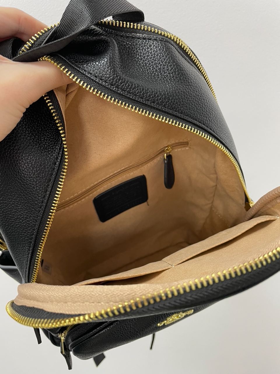 Coach Mini Court Black Pebbled Leather Shoulder Backpack Bag - 17