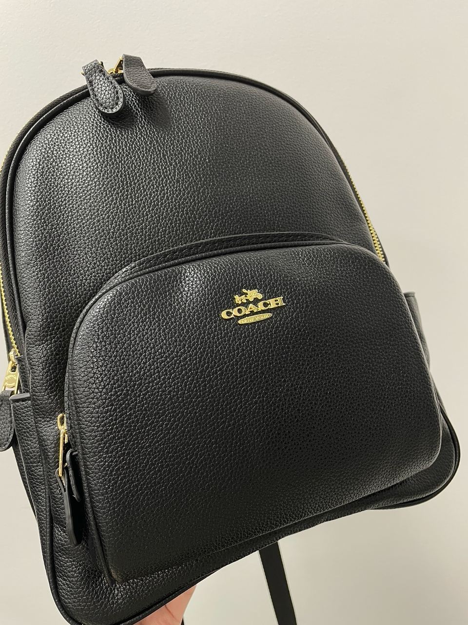 Coach Mini Court Black Pebbled Leather Shoulder Backpack Bag - 7
