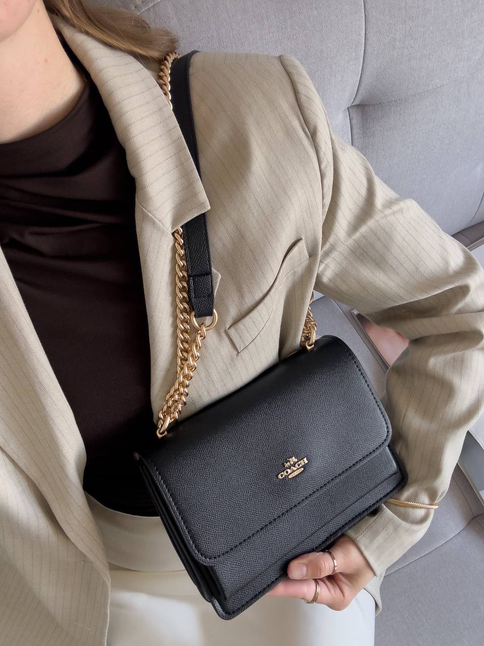 Coach Mini Klare Crossbody Black/Gold - 9