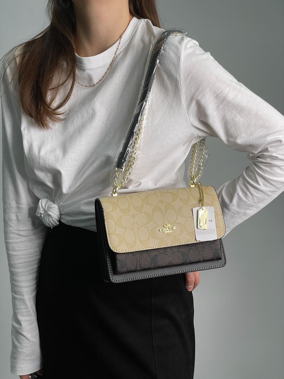 Coach Mini Klare Crossbody in Signature Canvas Beige/Brown - 3