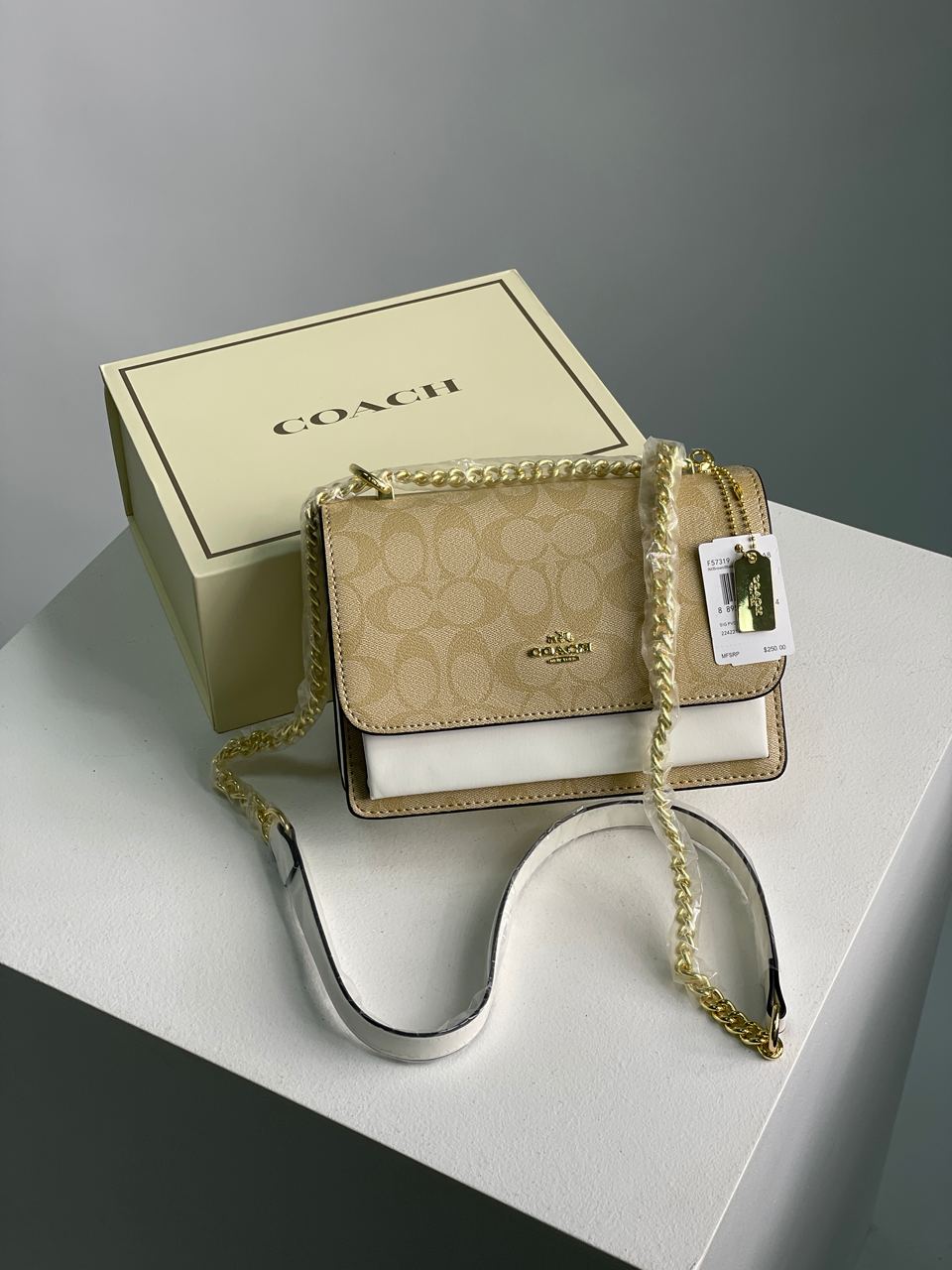 Coach Mini Klare Crossbody in Signature Canvas Beige/White - 2