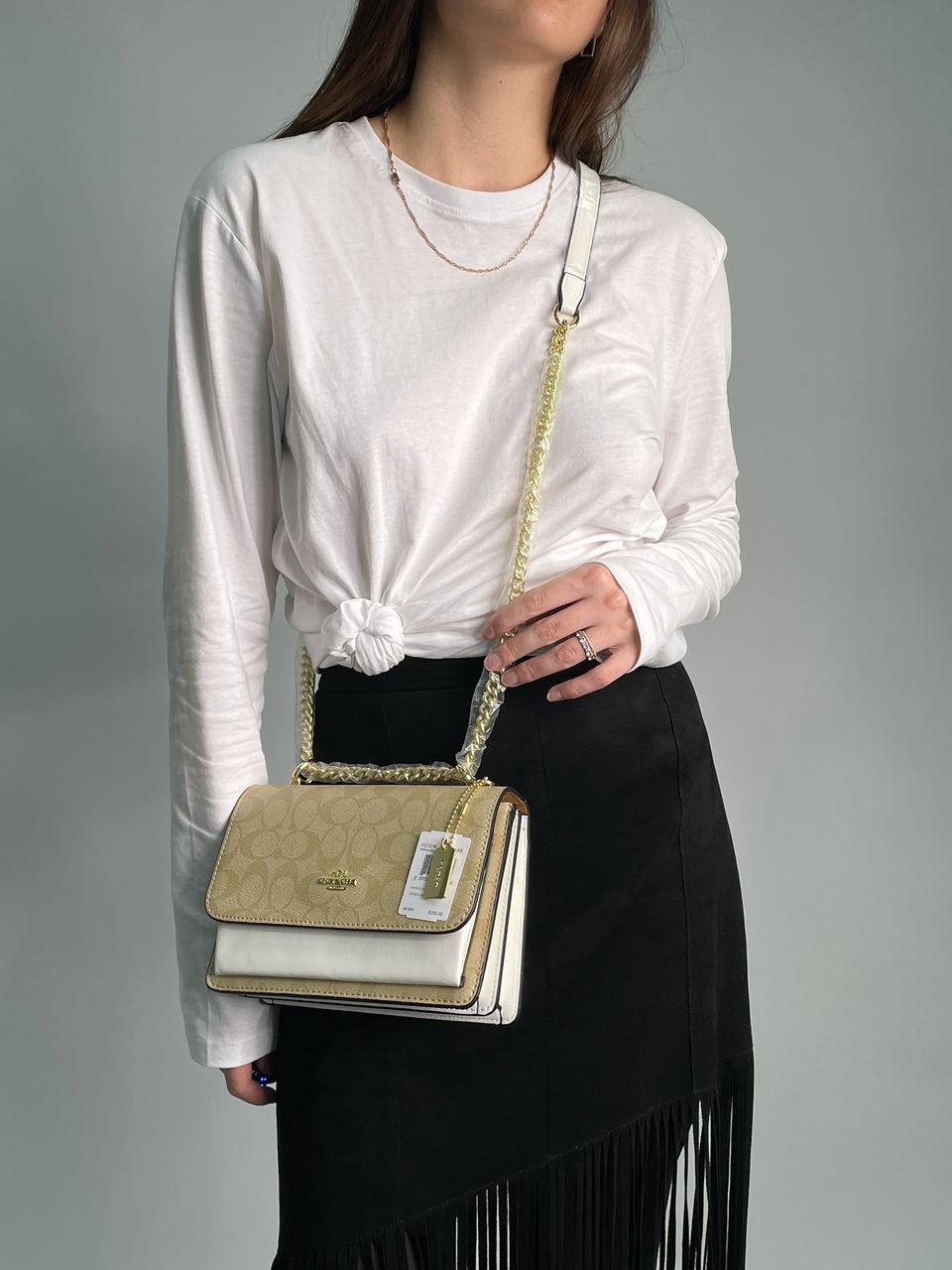 Coach Mini Klare Crossbody in Signature Canvas Beige/White - 5