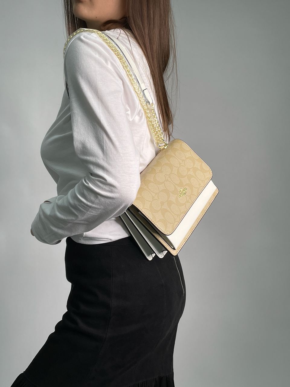 Coach Mini Klare Crossbody in Signature Canvas Beige/White - 7