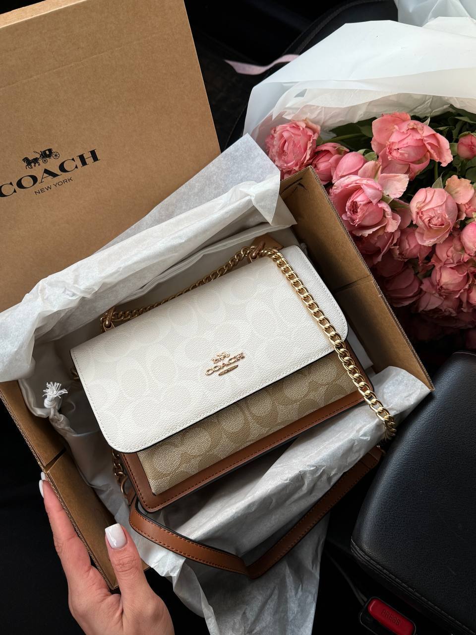 Coach Mini Klare Crossbody in Signature Canvas White/Beige - 2