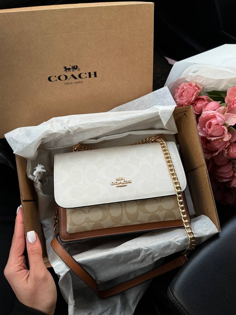 Coach Mini Klare Crossbody in Signature Canvas White/Beige - 3