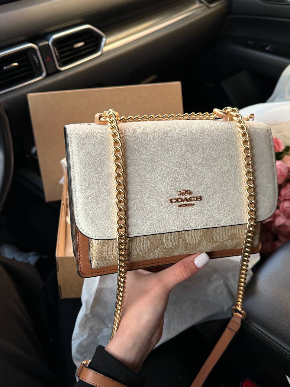 Coach Mini Klare Crossbody in Signature Canvas White/Beige - 4