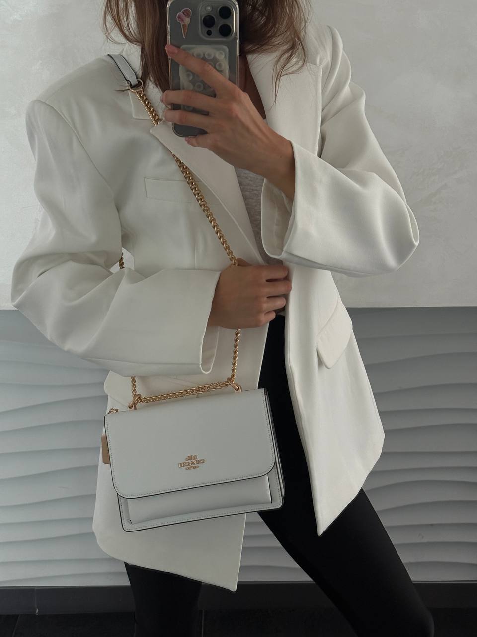 Coach Mini Klare Crossbody in Signature Canvas White/Gold - 4