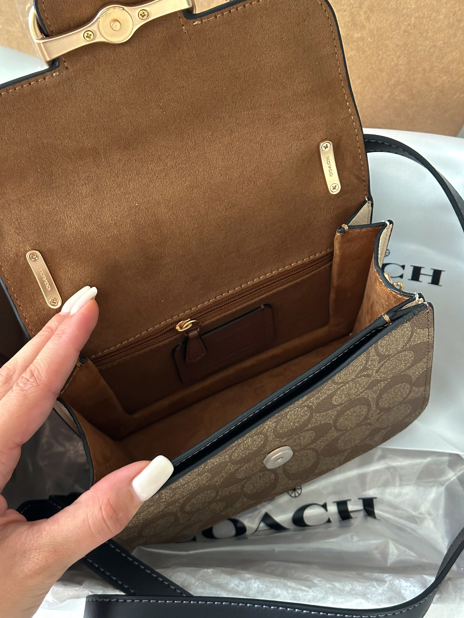 Coach Mini Morgan Square Crossbody Bag Brown/Black - 5
