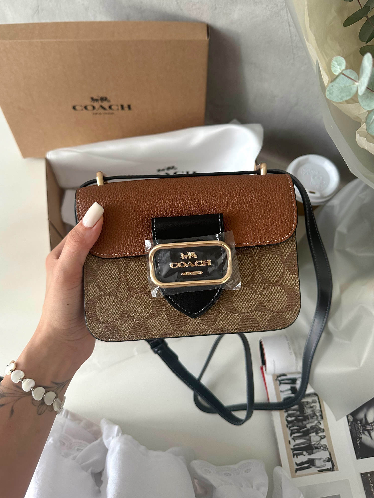 Coach Mini Morgan Square Crossbody Bag Brown/Black - 10
