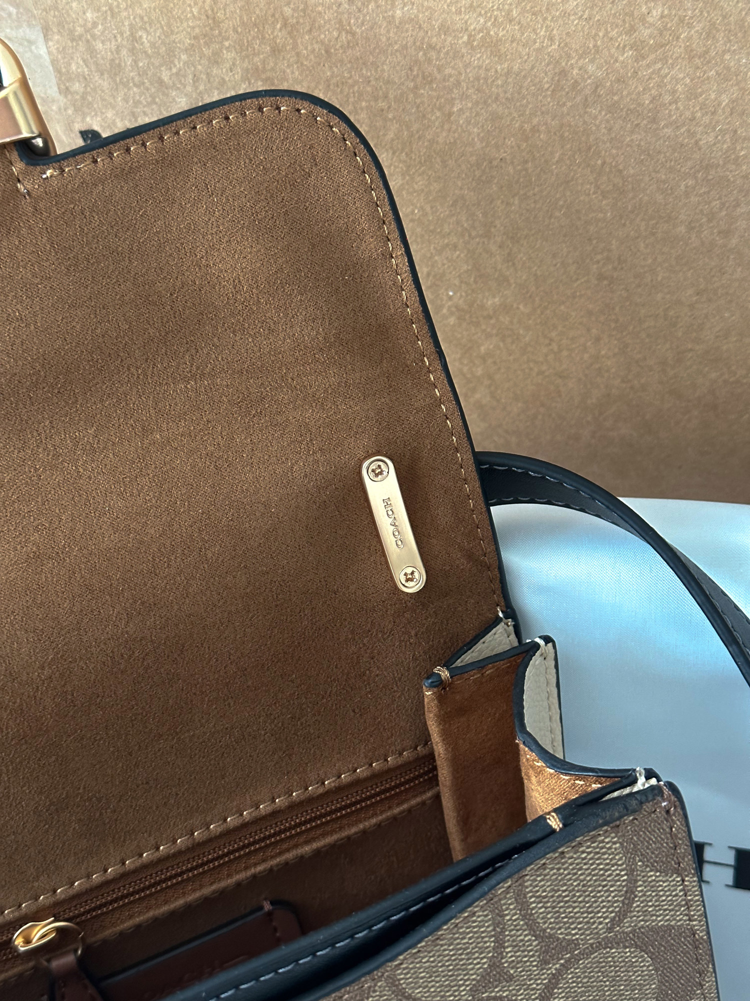 Coach Mini Morgan Square Crossbody Bag Brown/Black - 4