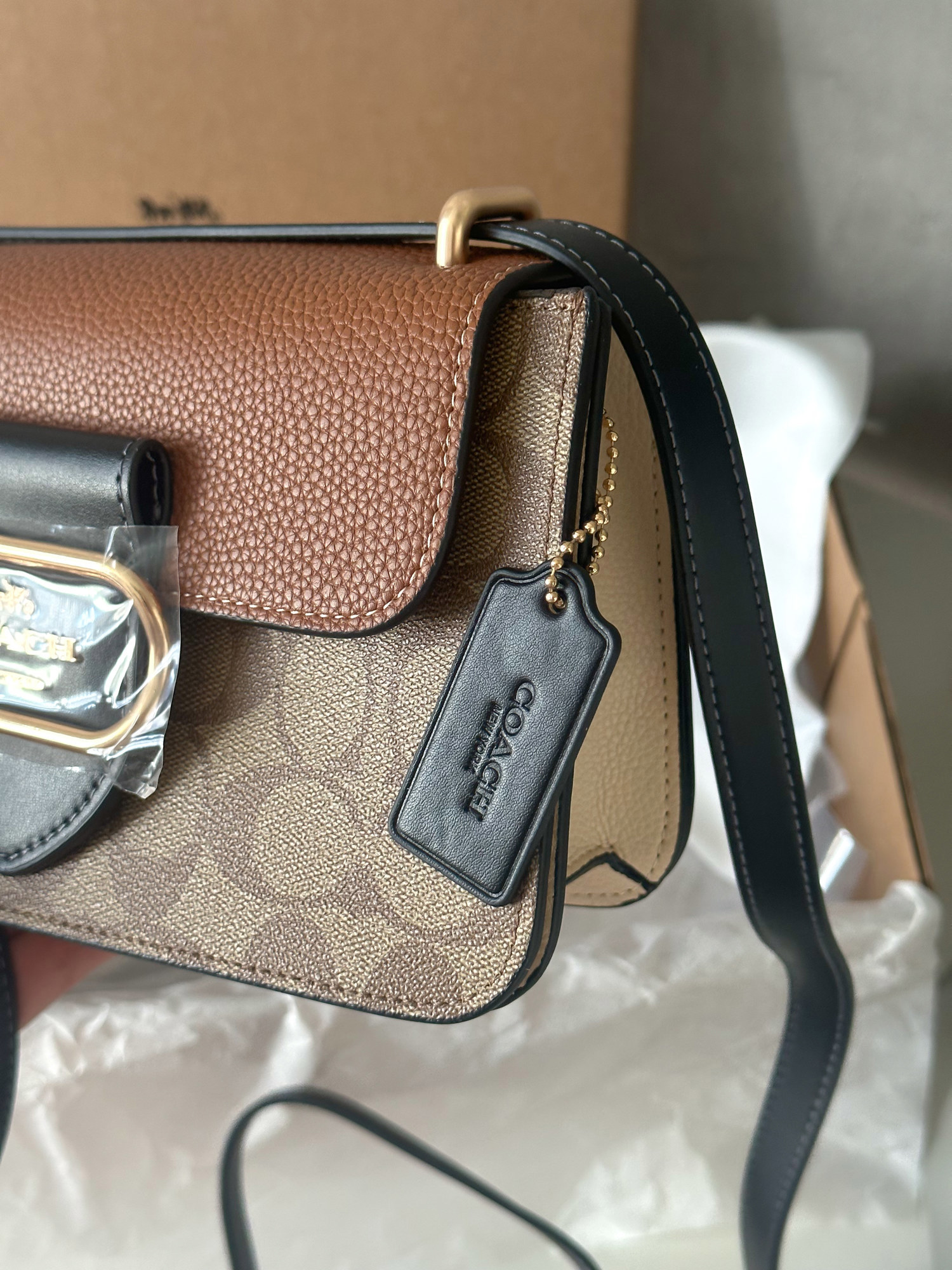 Coach Mini Morgan Square Crossbody Bag Brown/Black - 7