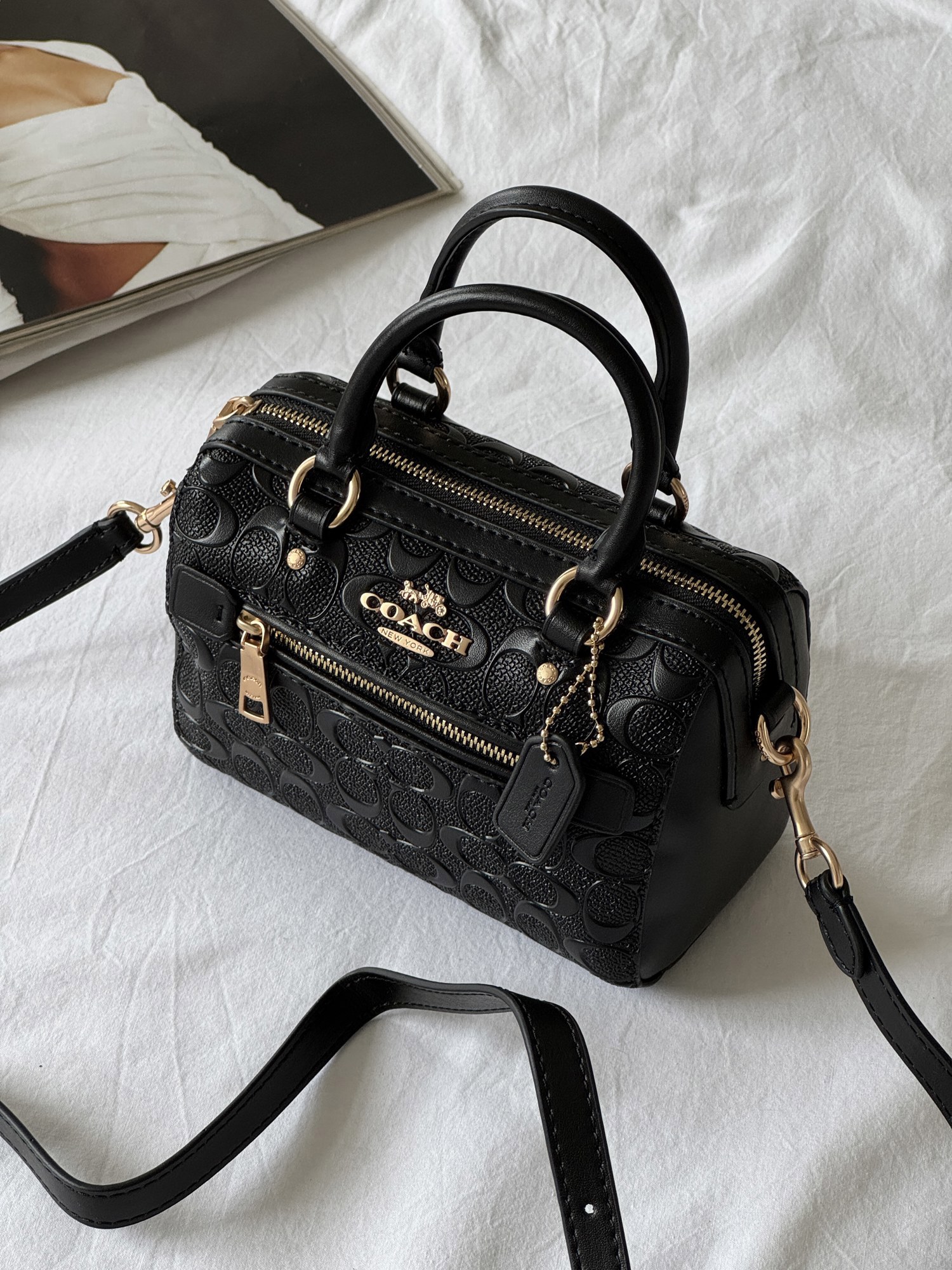 Coach Mini Rowan Crossbody in Signature Black Leather - 6