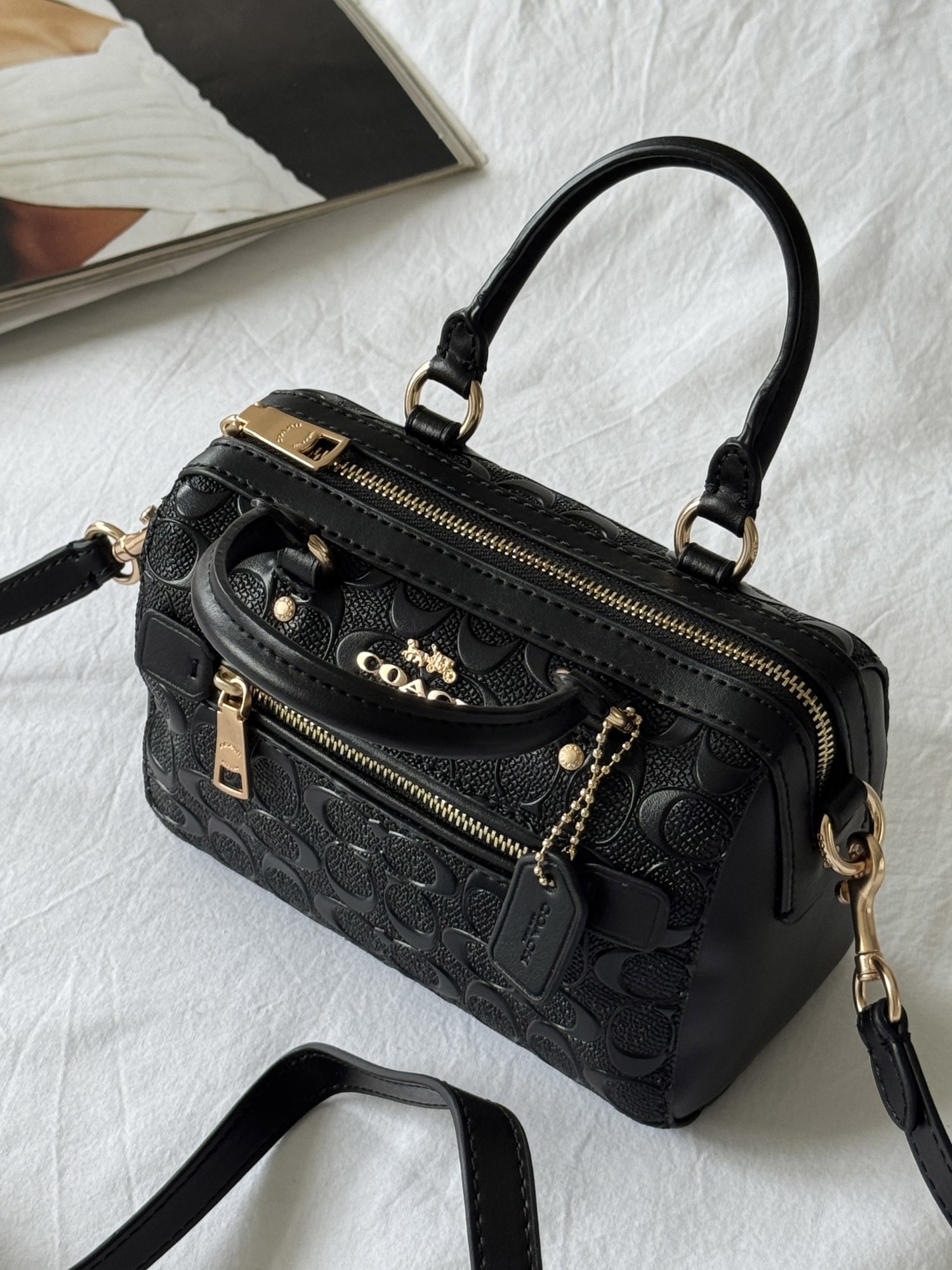 Coach Mini Rowan Crossbody in Signature Black Leather - 10