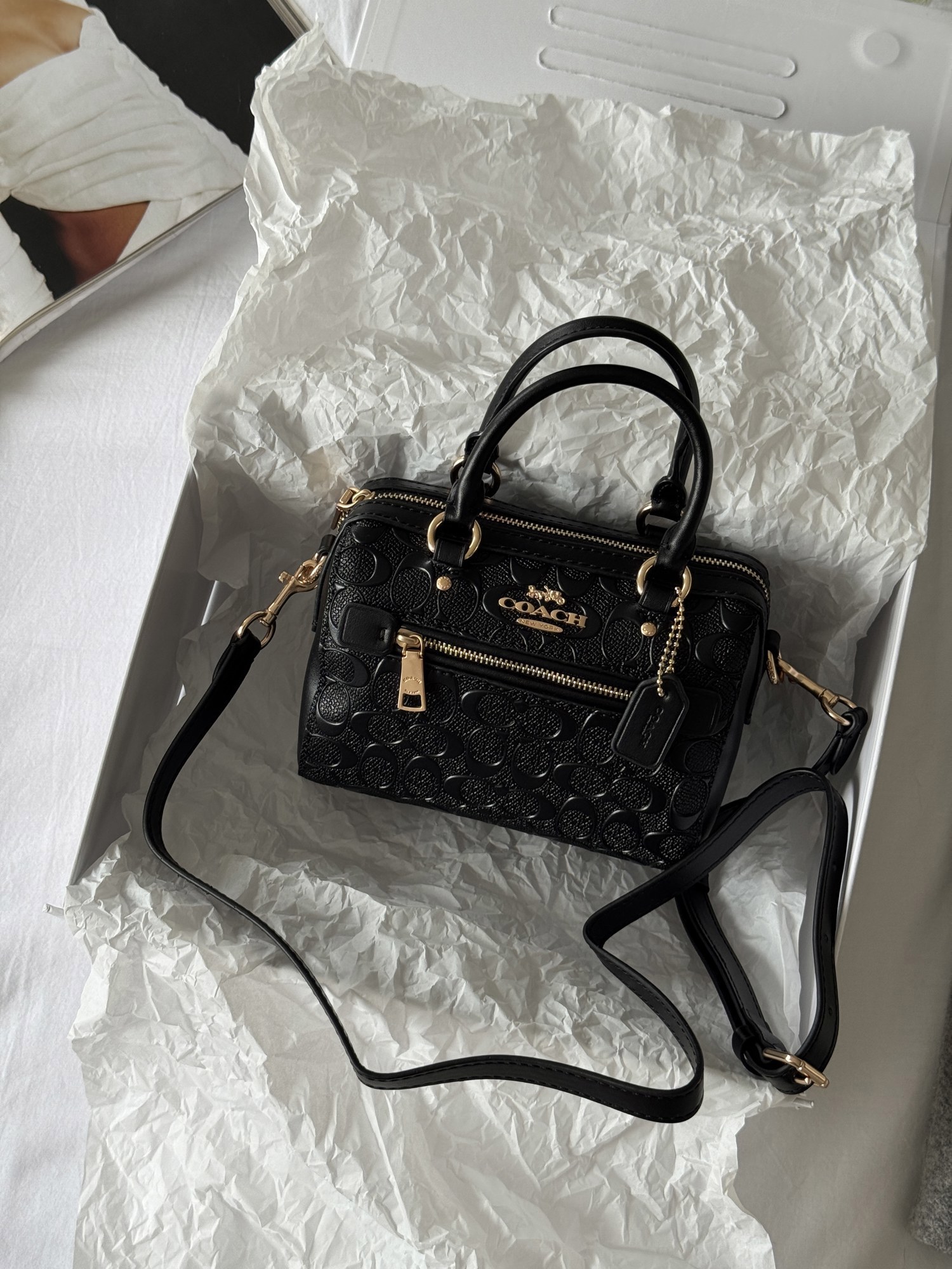 Coach Mini Rowan Crossbody in Signature Black Leather - 2