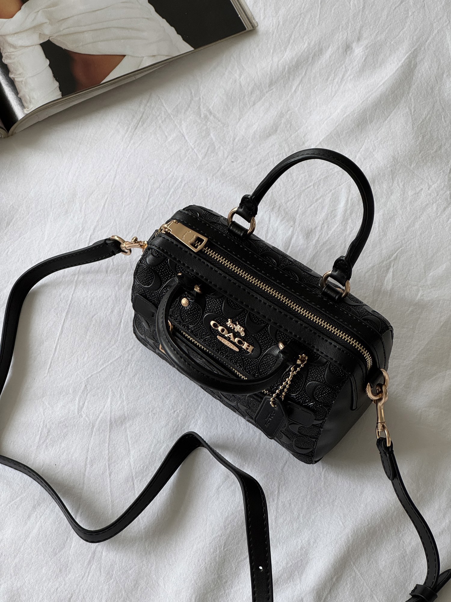 Coach Mini Rowan Crossbody in Signature Black Leather - 8