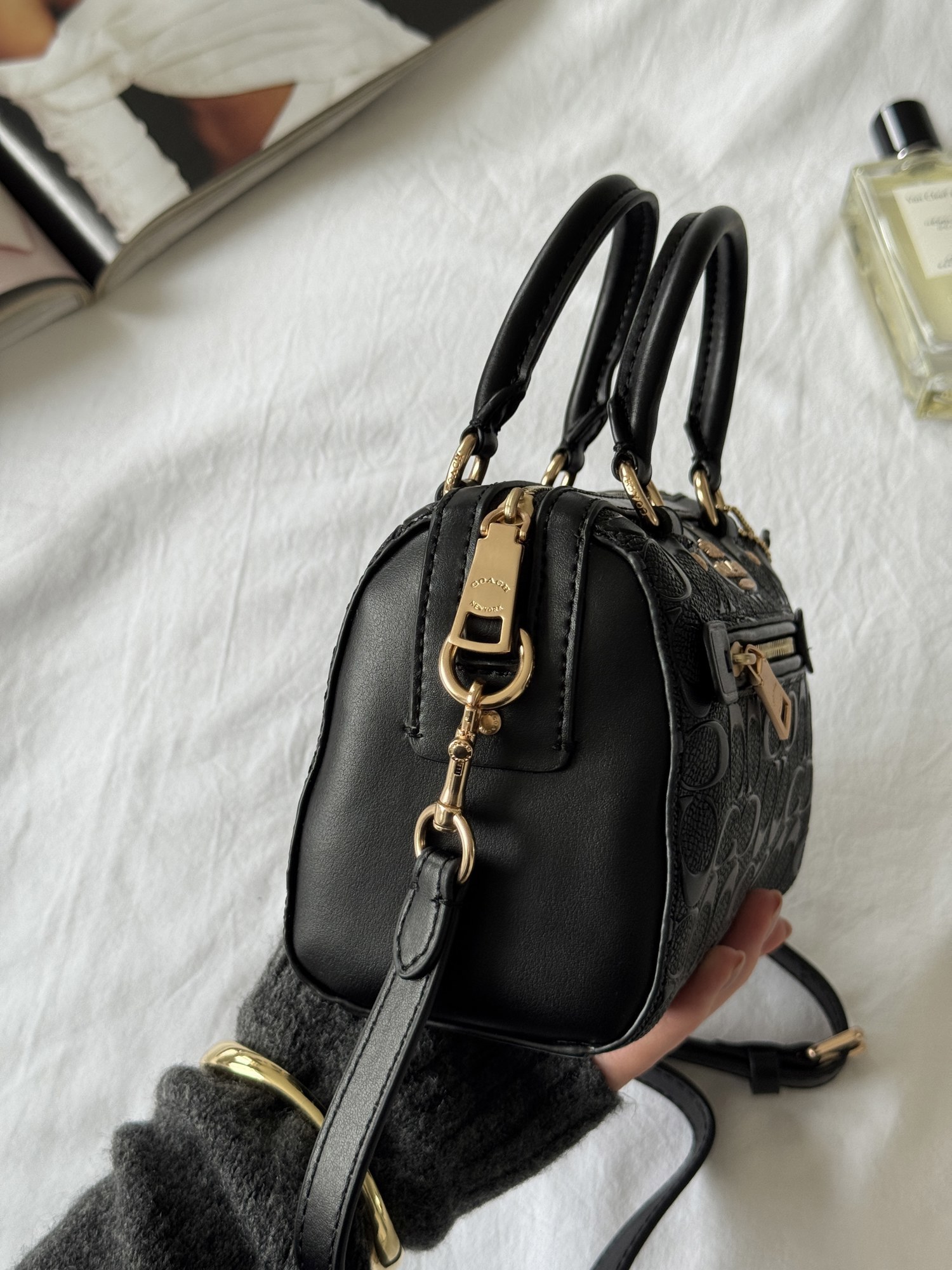 Coach Mini Rowan Crossbody in Signature Black Leather - 15
