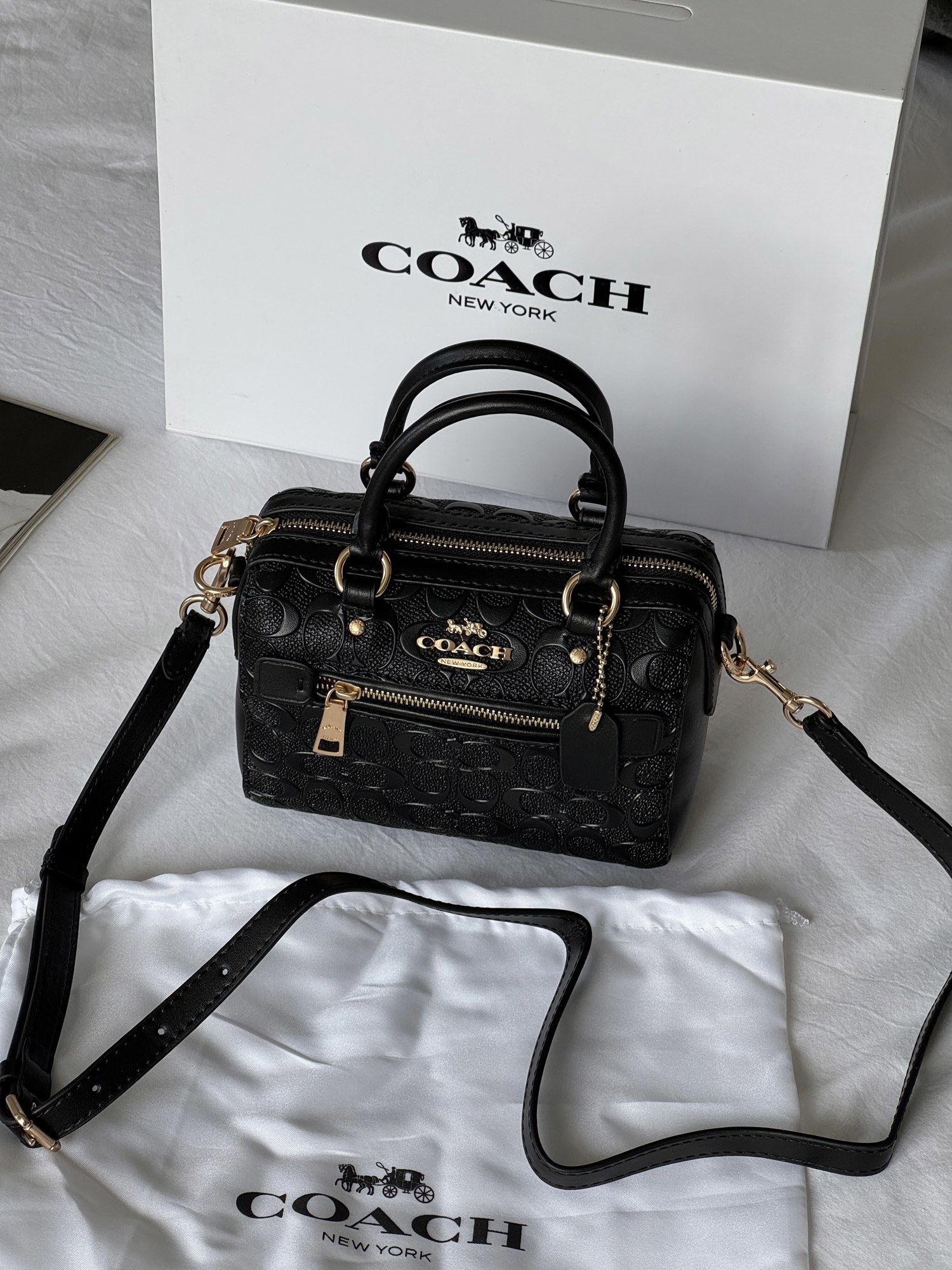 Coach Mini Rowan Crossbody in Signature Black Leather - 14