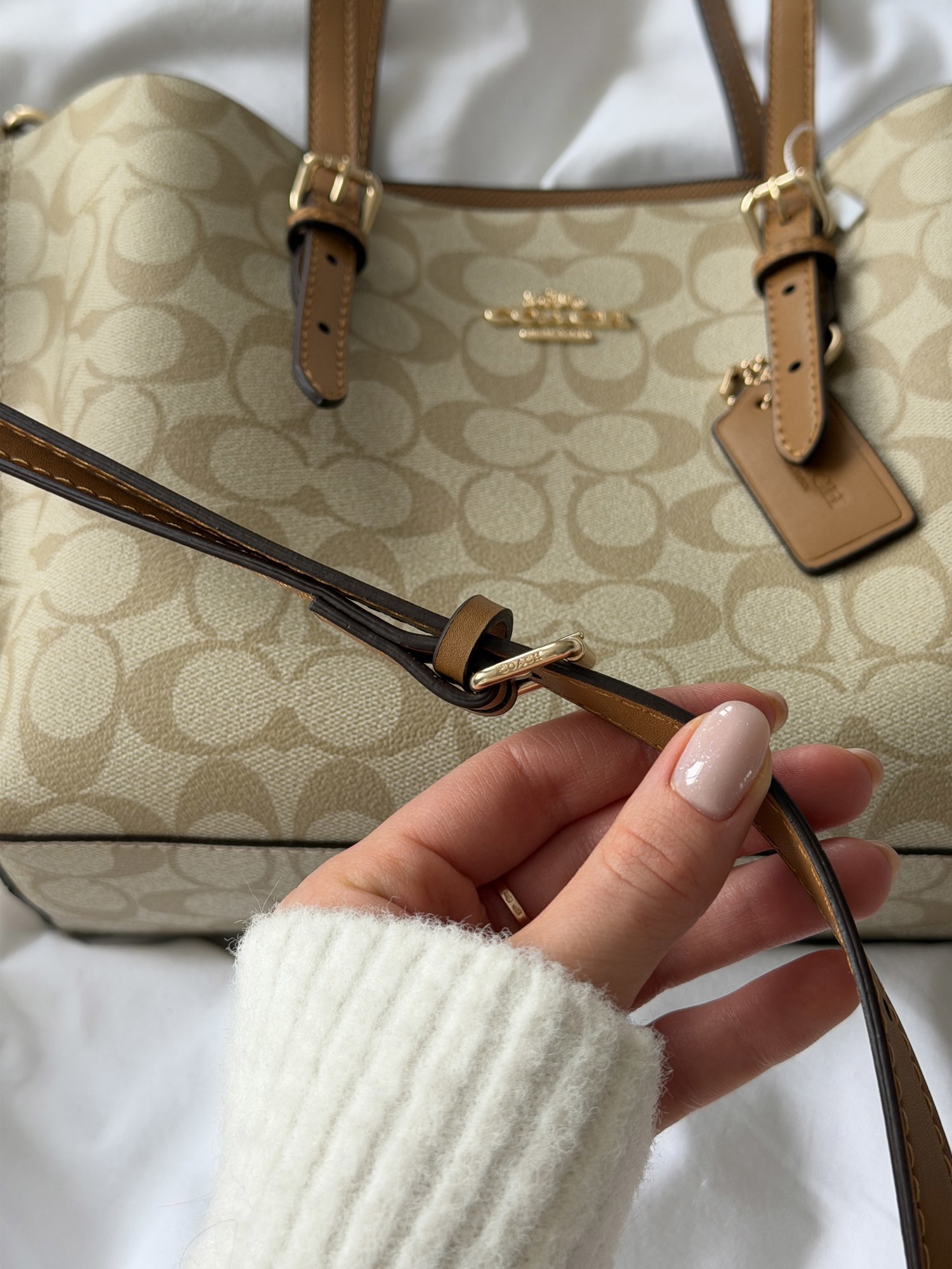 Coach Mollie Tote Bag 25 In Signature Canvas Beige/Brown - 8