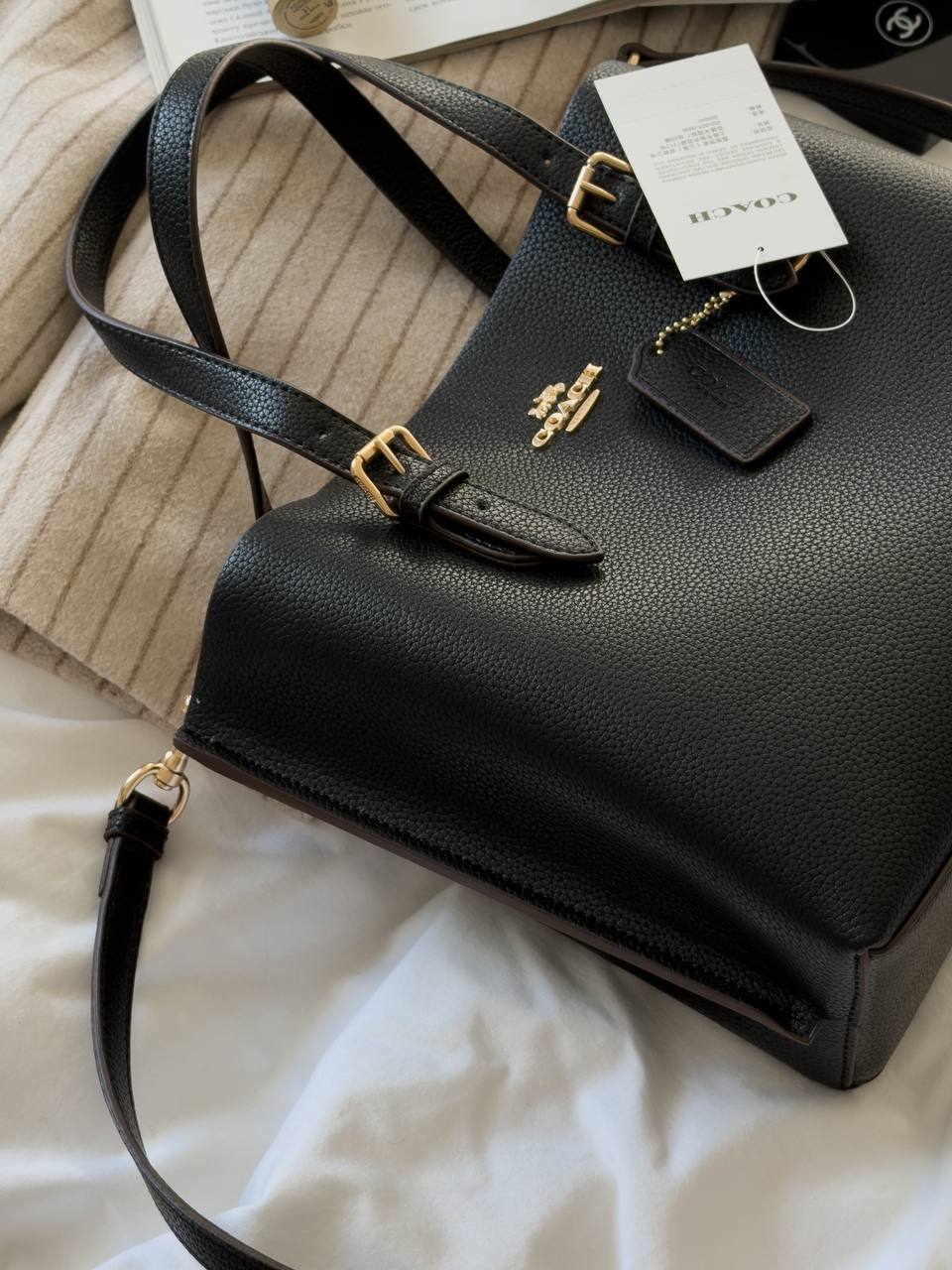 Coach Mollie Tote Bag In Signature Canvas Black - 6