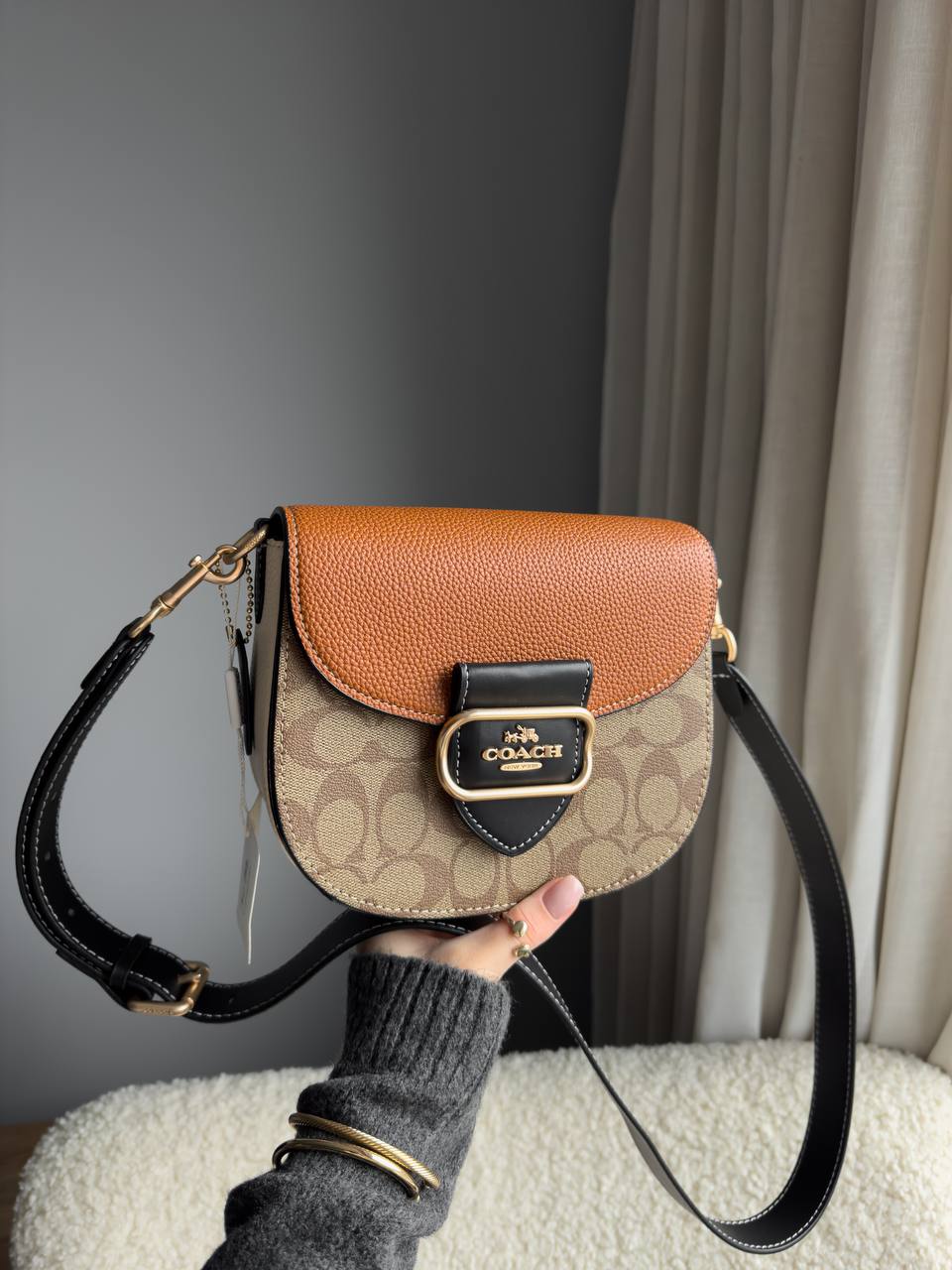 Coach Morgan Saddle Bag In Colorblock Signature Canvas - 5