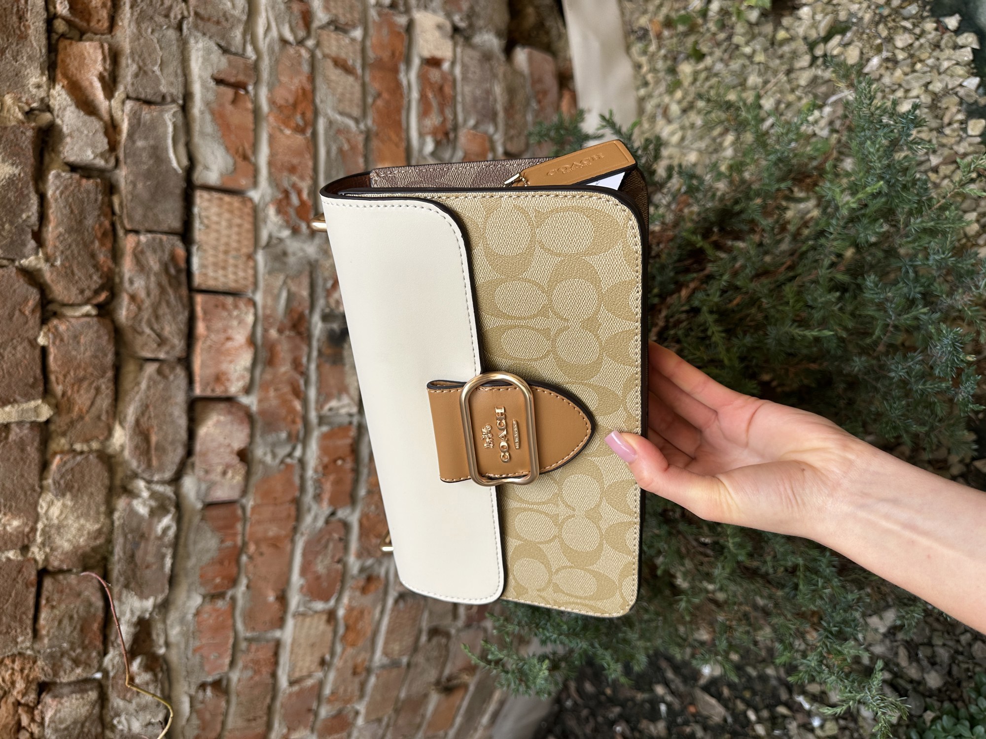 Coach Morgan Shoulder Bag Beige/White - 8