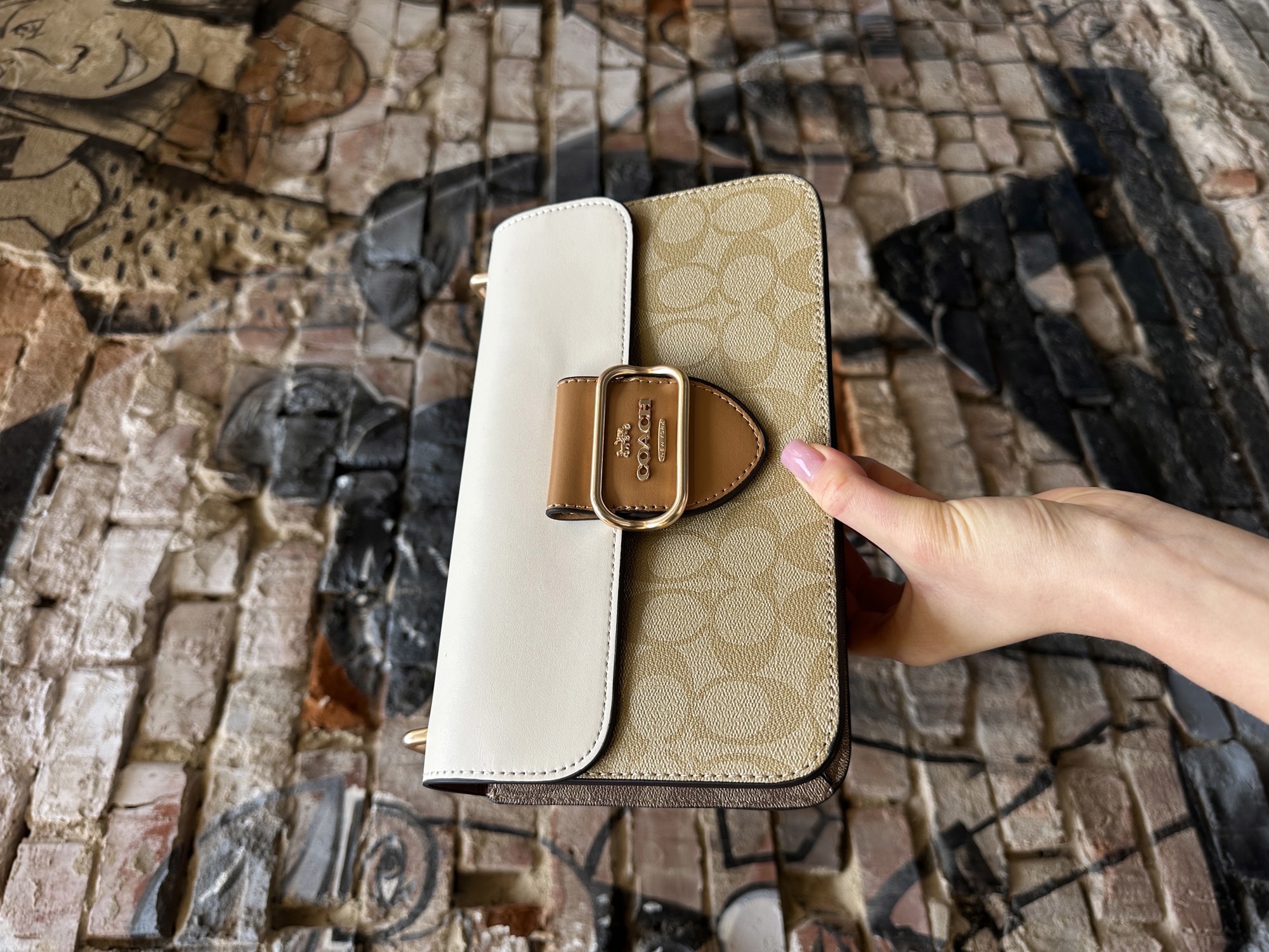 Coach Morgan Shoulder Bag Beige/White - 7