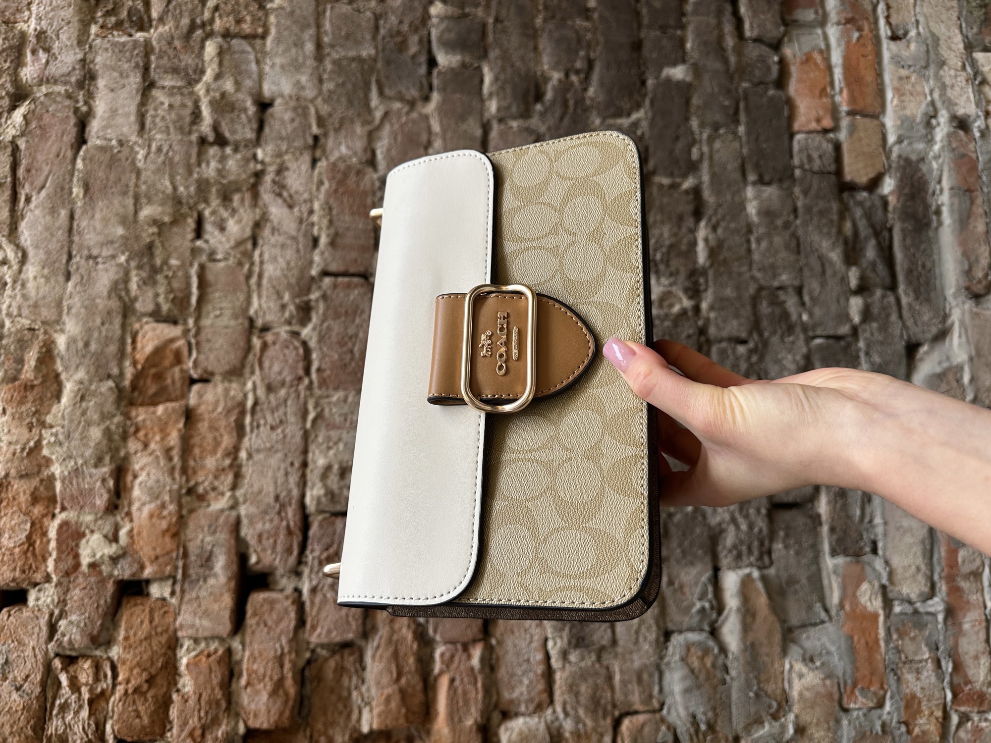 Coach Morgan Shoulder Bag Beige/White - 5