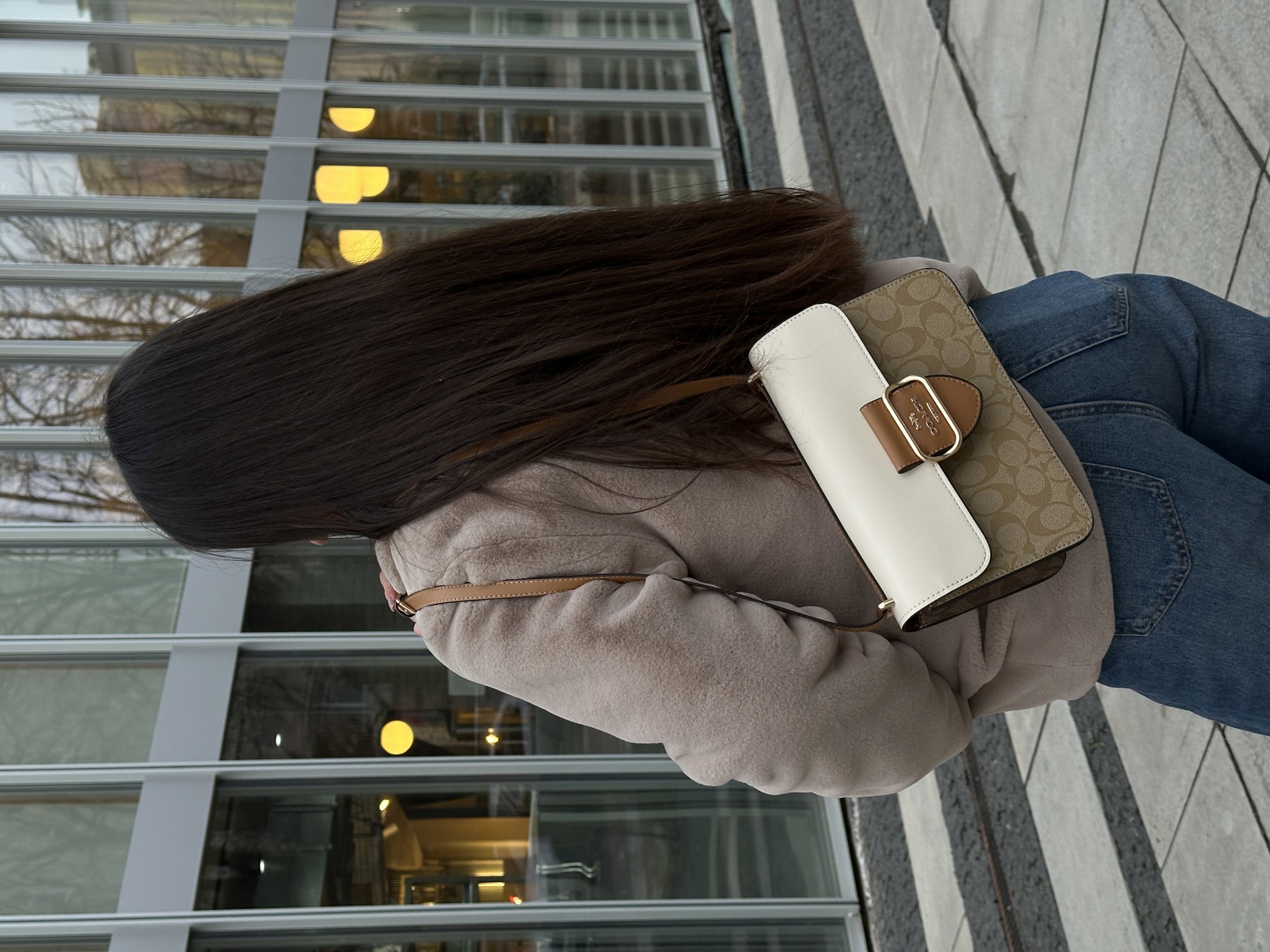 Coach Morgan Shoulder Bag Beige/White - 11