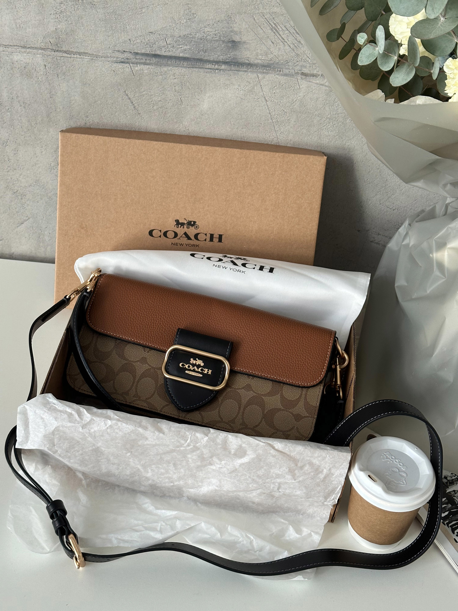 Coach Morgan Shoulder Bag Brown/Black - 2