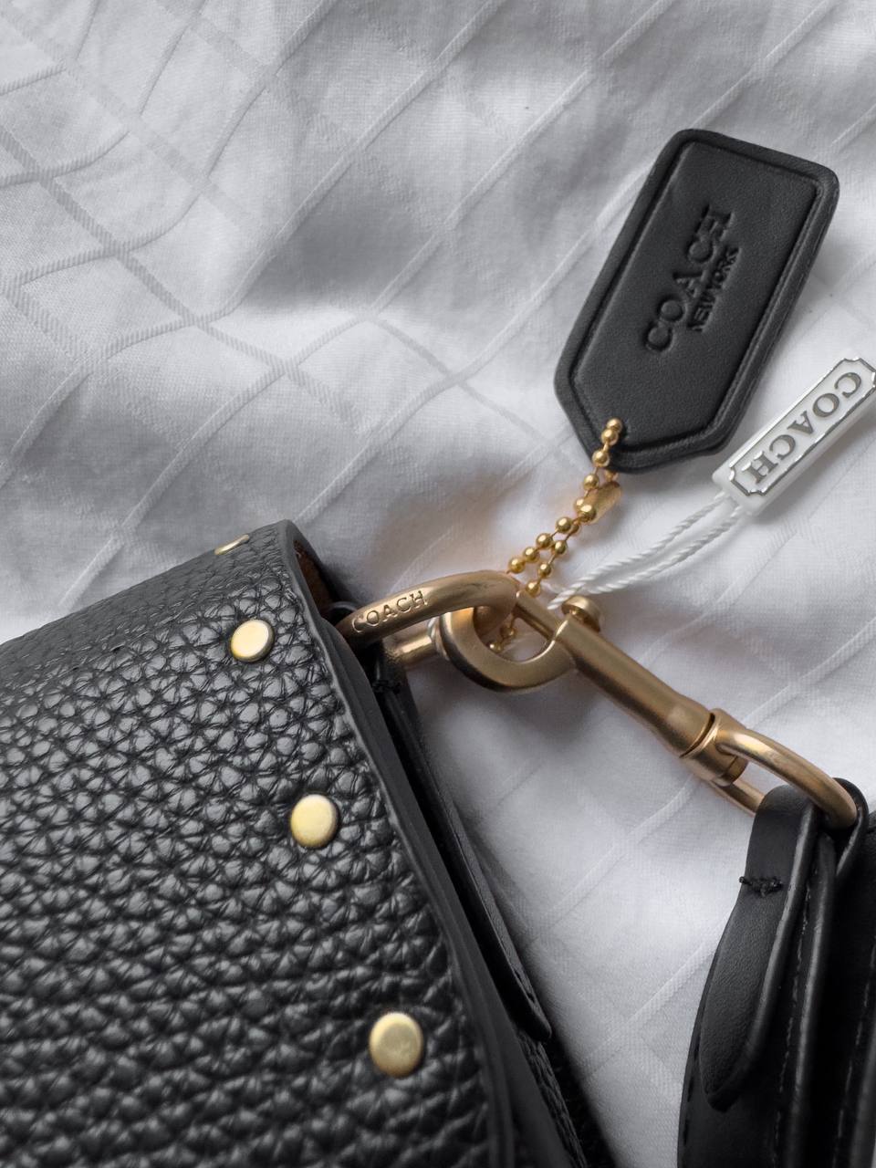 Coach Morgan Shoulder Bag in Colorblock Signature Canvas with Rivets in Gold/Brown Black Multi - 12