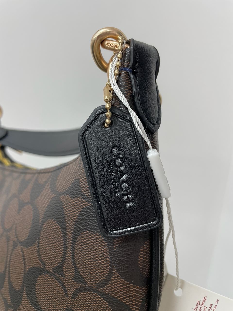 Coach Payton Hobo In Signature Canvas in Brown/Black - 12