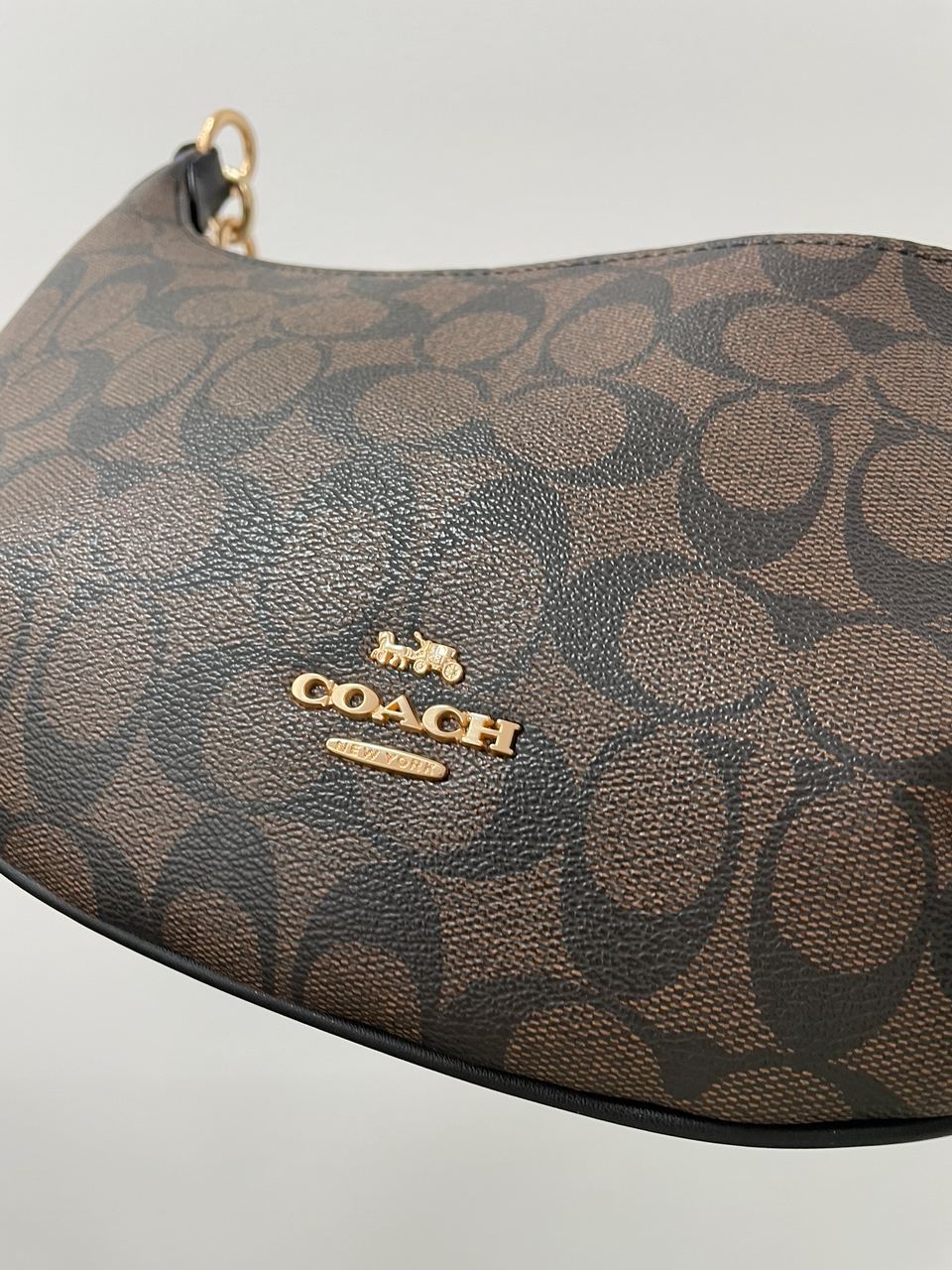 Coach Payton Hobo In Signature Canvas in Brown/Black - 7