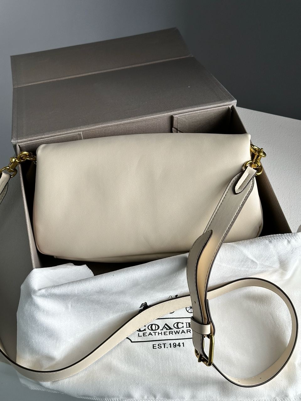 Coach Pillow Tabby 26 Leather Shoulder Bag Cream - 14