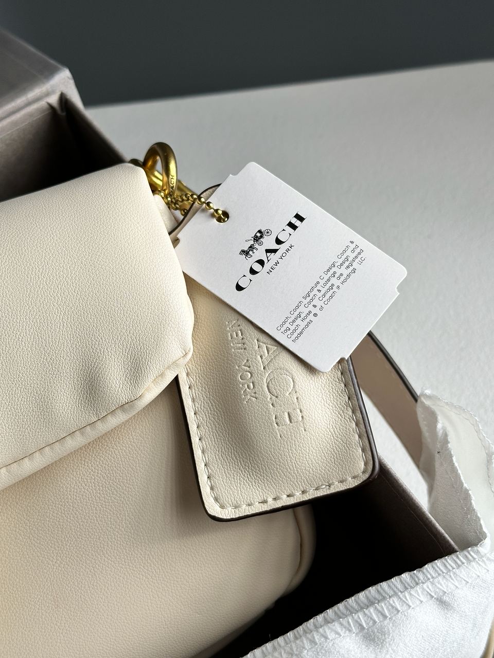 Coach Pillow Tabby 26 Leather Shoulder Bag Cream - 15