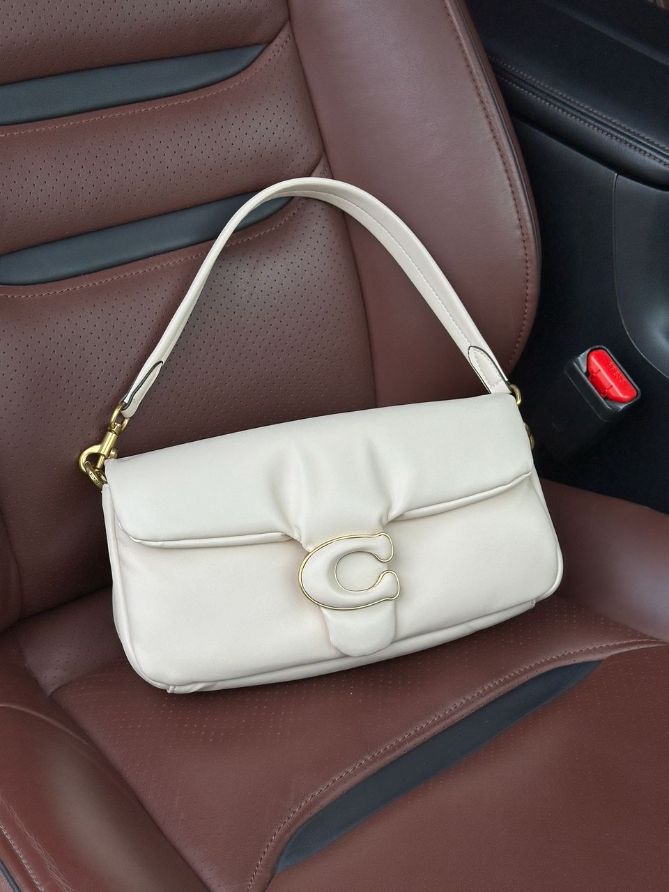 Coach Pillow Tabby 26 Leather Shoulder Bag Cream - 9