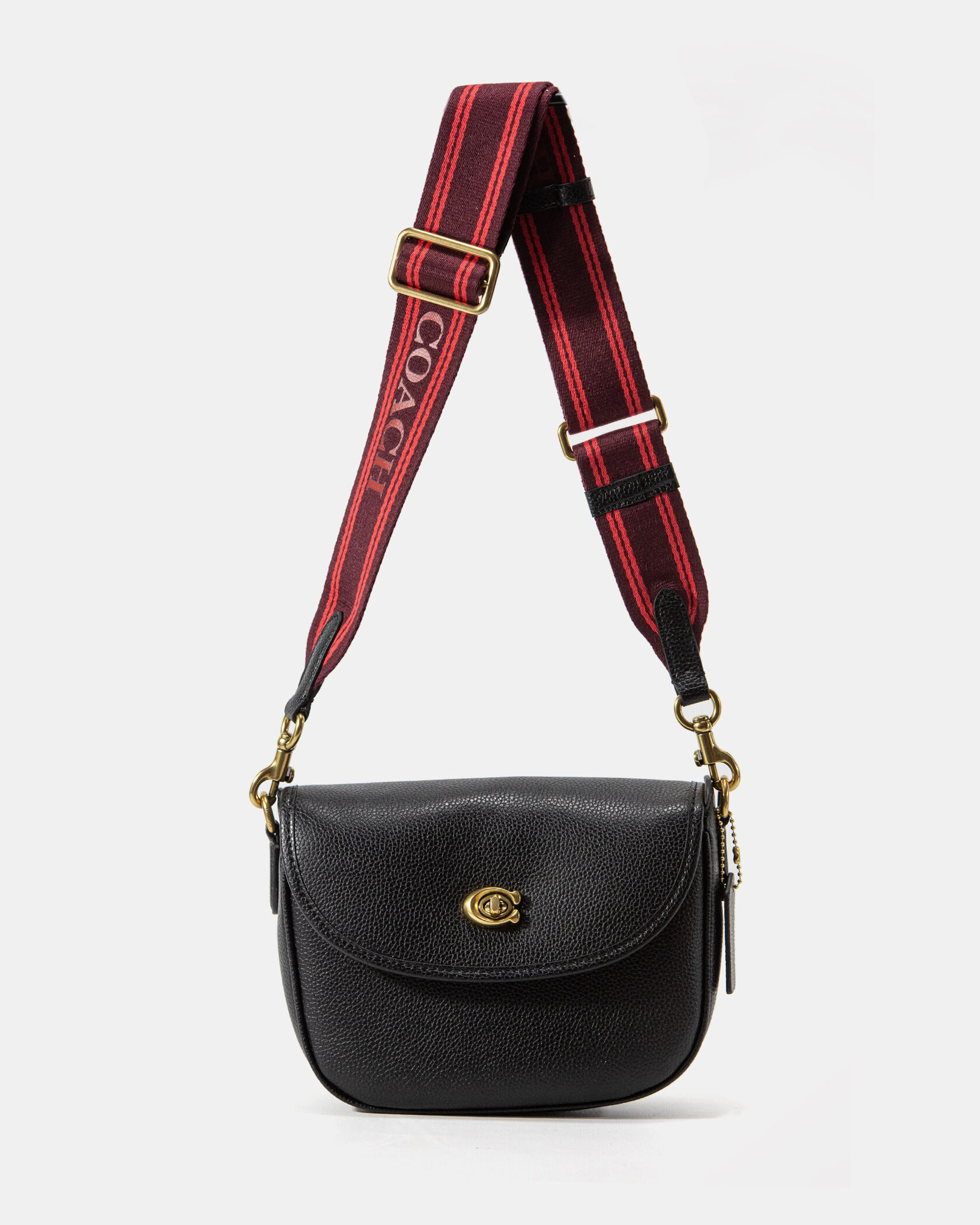 Coach Polished Pebble Willow Saddle Bag Black - 5