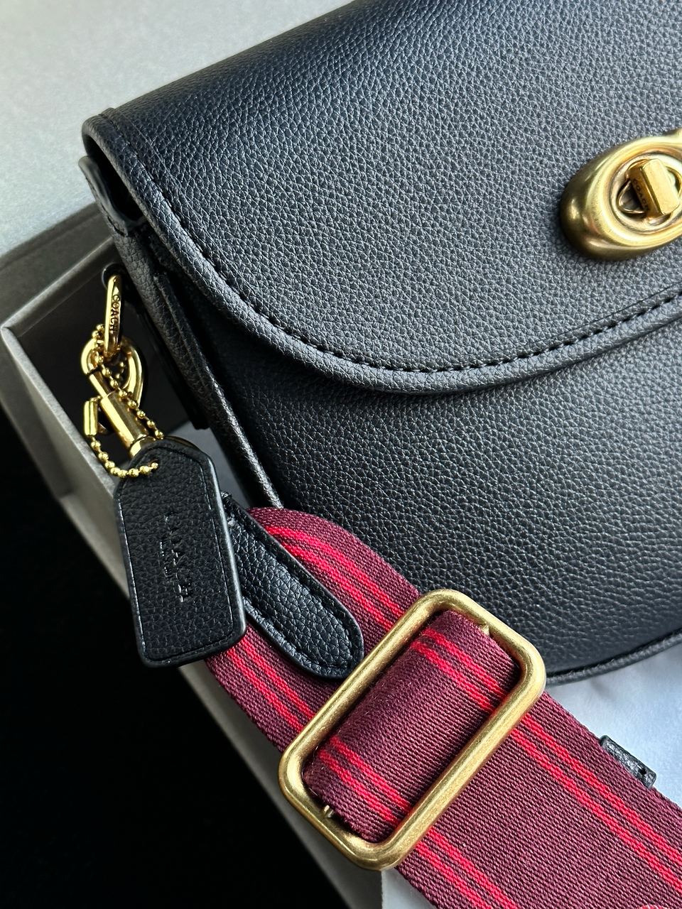 Coach Polished Pebble Willow Saddle Bag Black - 13