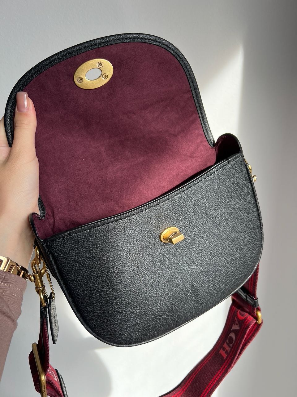 Coach Polished Pebble Willow Saddle Bag Black - 22