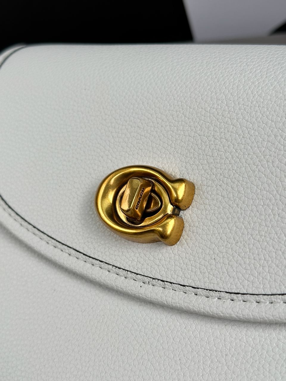 Coach Polished Pebble Willow Saddle Bag White - 12