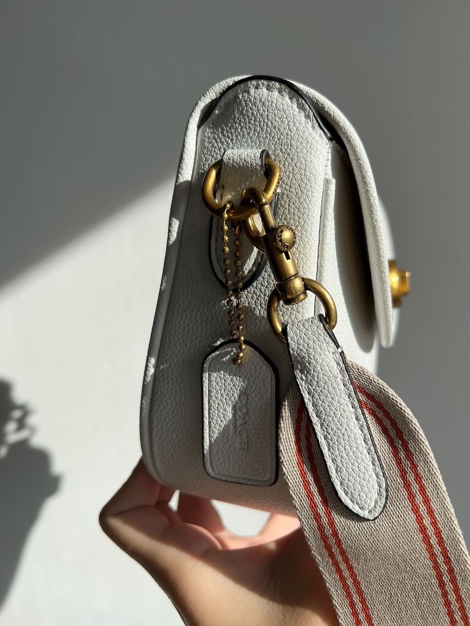 Coach Polished Pebble Willow Saddle Bag White - 18