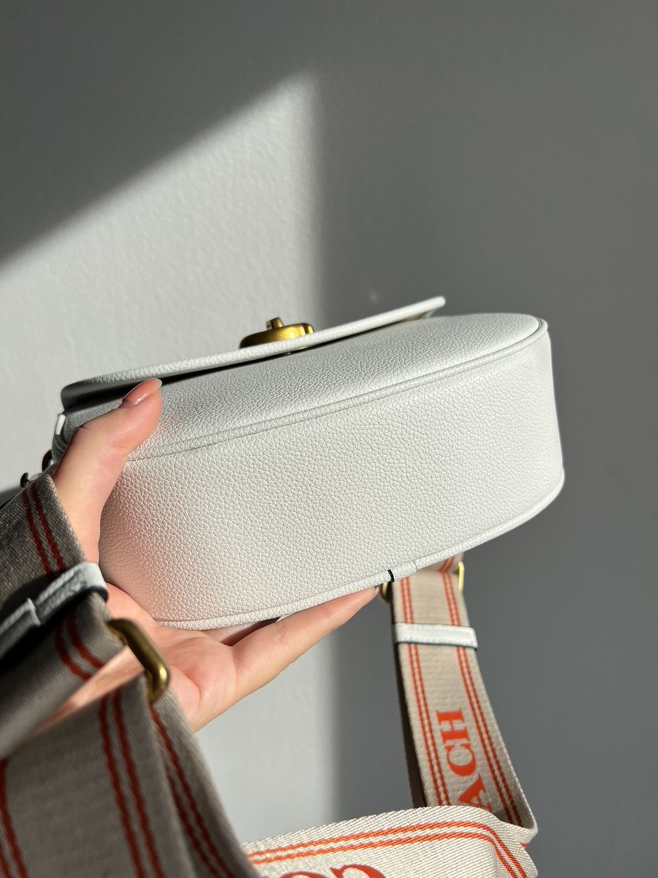 Coach Polished Pebble Willow Saddle Bag White - 21