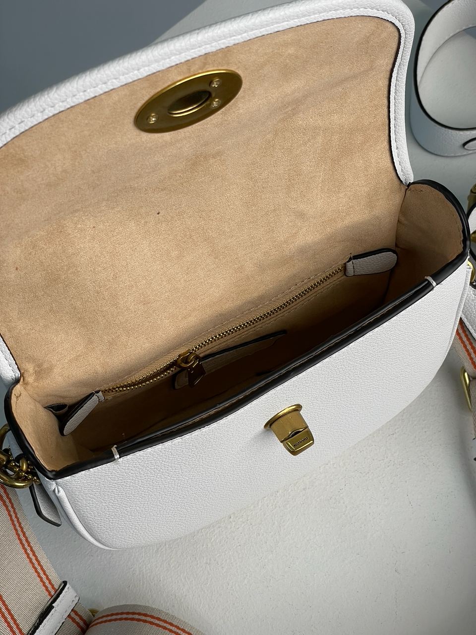 Coach Polished Pebble Willow Saddle Bag White - 27