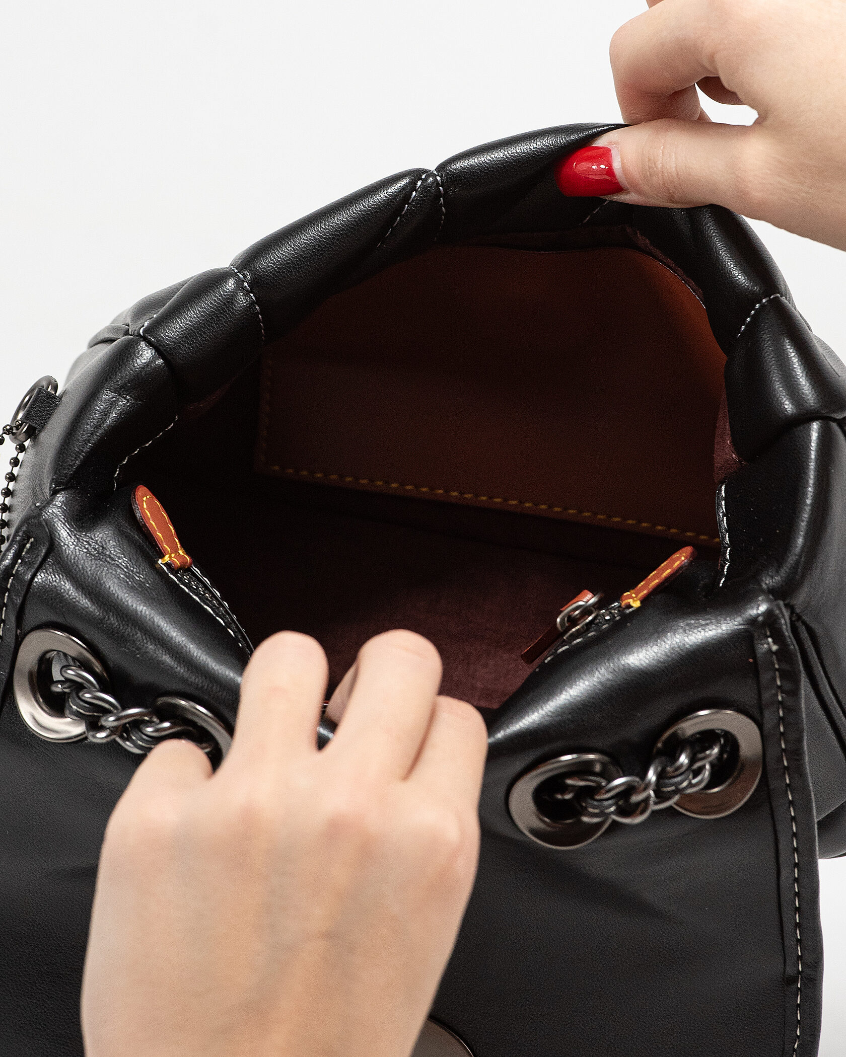 Coach Quilted Pillow Madison Shoulder Bag Black - 14