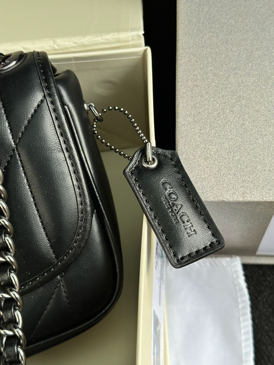 Coach Quilted Pillow Madison Shoulder Bag Black - 18