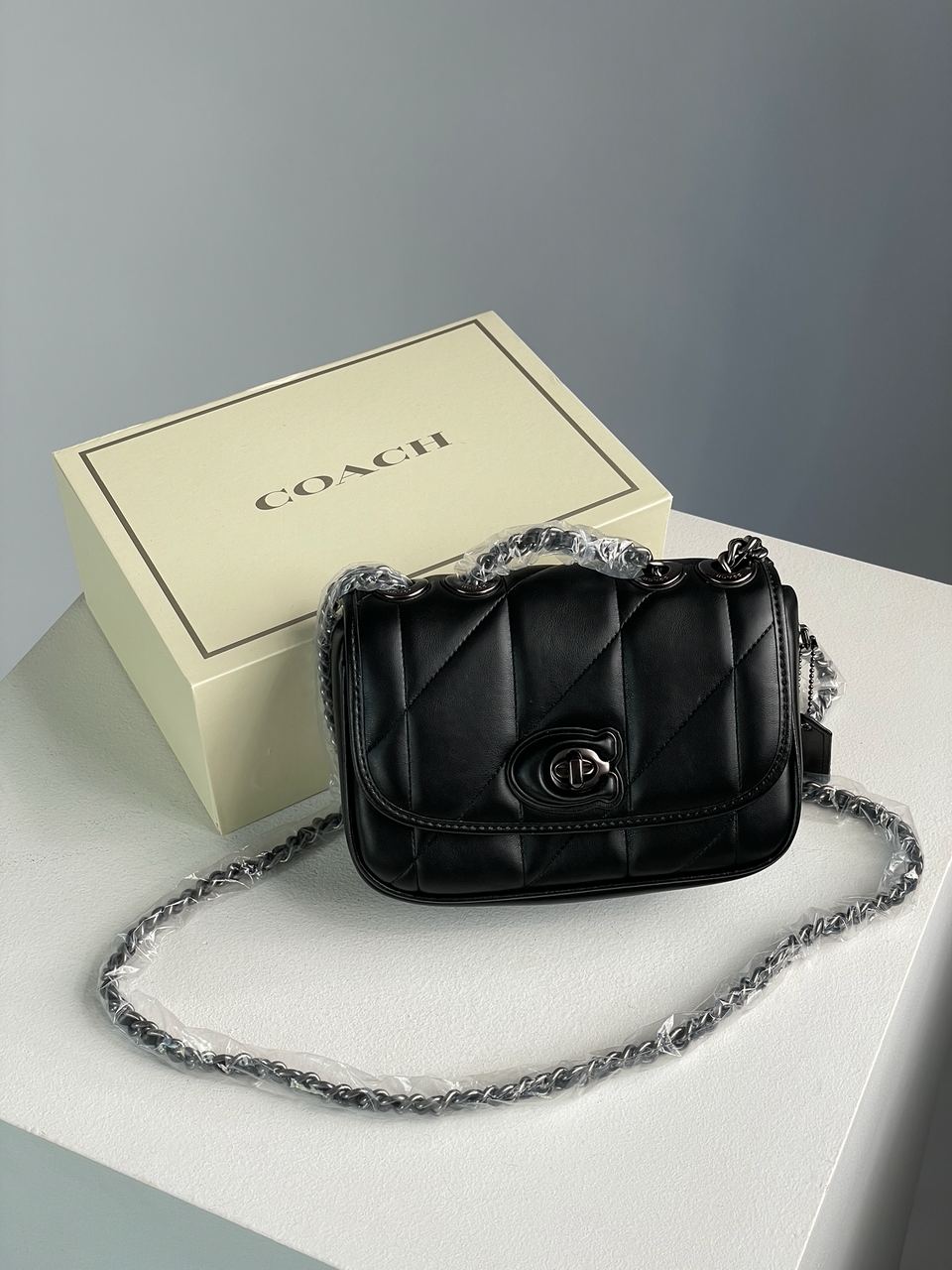 Coach Quilted Pillow Madison Shoulder Bag Black - 2