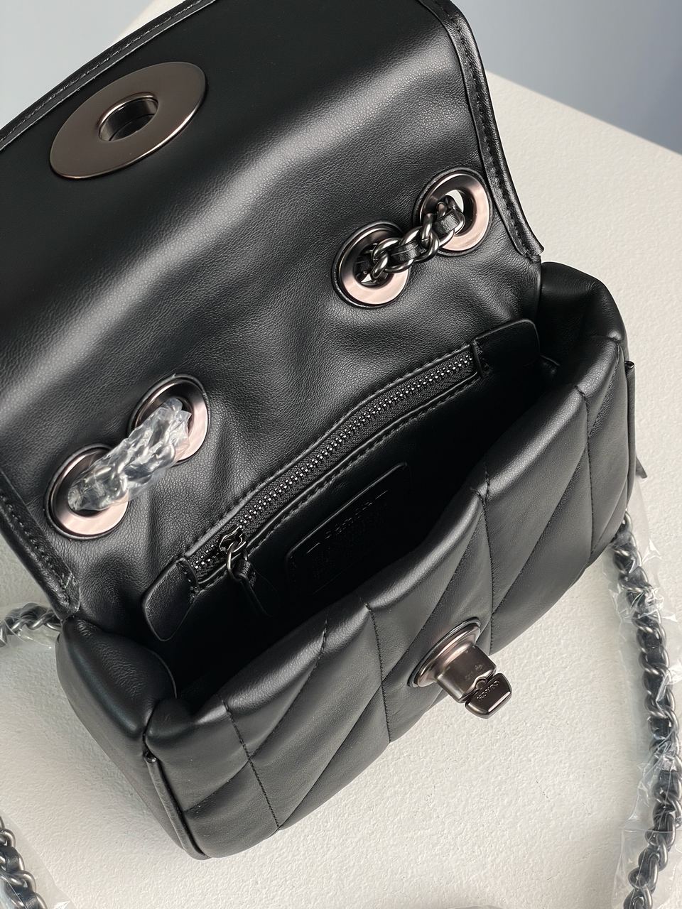 Coach Quilted Pillow Madison Shoulder Bag Black - 23